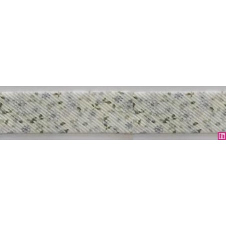 3288-18-02 BIES PERFILADO ZEITA-MARGARITA 18 MM. POLIESTER 70%-ALGODON 30% BLANCO/CELESTE Venta en piezas de 25.00 M