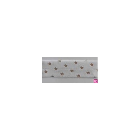 3312-18-03 BIES PERFILADO BELMIRO-ESTRELLA 18 MM. POLIESTER 70%-ALGODON 30% BLANCO/CAMEL Venta en piezas de 25.00 M
