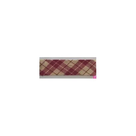 3315-18-01 BIES PERFILADO DIOGO-VICHY 18 MM. POLIESTER 70%-ALGODON 30% GRANATE Venta en piezas de 25.00 M