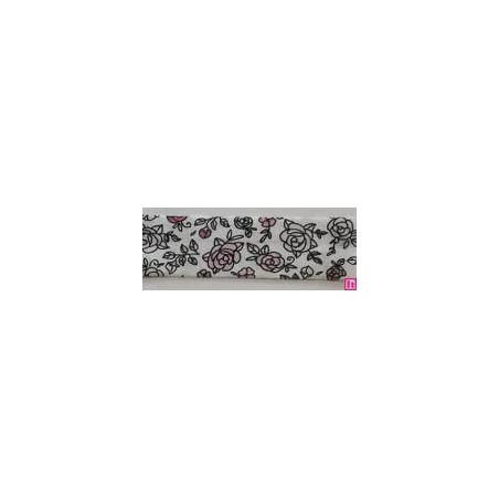 3366-18-01 BIES PERFILADO EILEN-FLORAL 18 MM. POLIESTER 70%-ALGODON 30% BLANCO/ROSA Venta en piezas de 25.00 M
