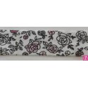3366-18-01 BIES PERFILADO EILEN-FLORAL 18 MM. POLIESTER 70%-ALGODON 30% BLANCO/ROSA Venta en piezas de 25.00 M