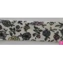 3366-18-03 BIES PERFILADO EILEN-FLORAL 18 MM. POLIESTER 70%-ALGODON 30% BLANCO/MULTI Venta en piezas de 25.00 M