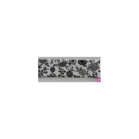 3366-18-04 BIES PERFILADO EILEN-FLORAL 18 MM. POLIESTER 70%-ALGODON 30% BLANCO/GRIS Venta en piezas de 25.00 M