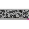 3366-18-04 BIES PERFILADO EILEN-FLORAL 18 MM. POLIESTER 70%-ALGODON 30% BLANCO/GRIS Venta en piezas de 25.00 M