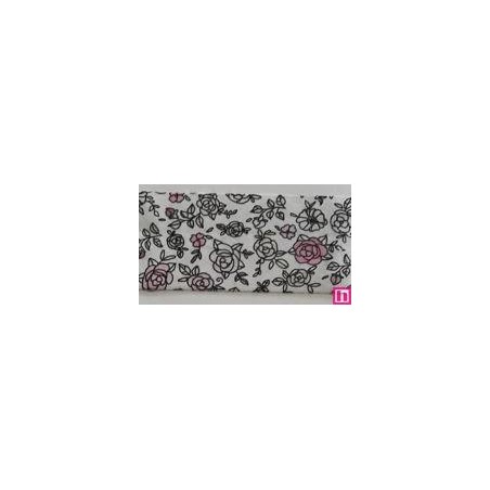 3366-30-01 BIES PERFILADO EILEN-FLORAL 30 MM. POLIESTER 70%-ALGODON 30% BLANCO/ROSA Venta en piezas de 25.00 M