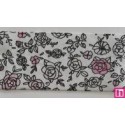 3366-30-01 BIES PERFILADO EILEN-FLORAL 30 MM. POLIESTER 70%-ALGODON 30% BLANCO/ROSA Venta en piezas de 25.00 M