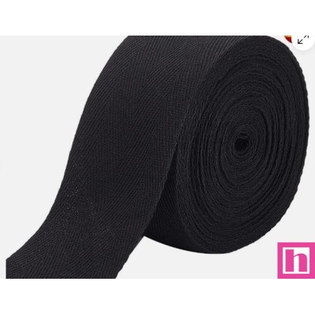 392-20-12 CINTA ESPIGA 20 MM. ALGODON 100% NEGRO Venta en piezas de 100.00 M