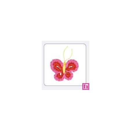 508155-00 APLICACION GANCHILLO ANALA MARIPOSA 33x37 MM. ALGODON 100% ROSA Venta en piezas de 10.00 U