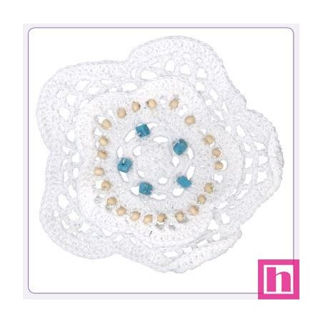 520176-01 APLICACION GANCHILLO KENIA 110X110 MM. ALGODON 100% BLANCO Venta en piezas de 10.00 U