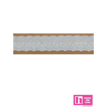 53221 BELINA TIRA BORDADA BATISTA 27 MM. ALGODON 100% BEIG Venta en piezas de 13.00 M