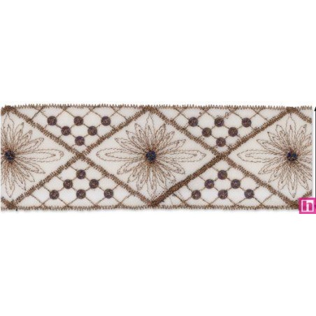 537383-102 GALON TUL FANTASIA AFRODITA 50 MM. PET+METALLIC COBRE Venta en piezas de 12.90 M
