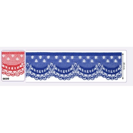541258-009 PUNTILLA NYLON VILMA 35 MM. POLIESTER 100% ROJO Venta en piezas de 25.00 M