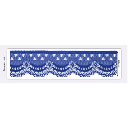 541258-019 PUNTILLA NYLON VILMA 35 MM. POLIESTER 100% AZUL Venta en piezas de 25.00 M