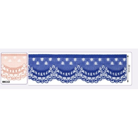 541258-033 PUNTILLA NYLON VILMA 35 MM. POLIESTER 100% PETALO Venta en piezas de 25.00 M