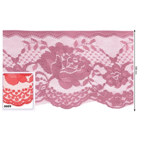 541260-009 PUNTILLA NYLON OREGANO 100 MM. POLIESTER 100% ROJO Venta en piezas de 25.00 M