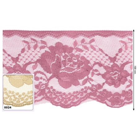 541260-024 PUNTILLA NYLON OREGANO 100 MM. POLIESTER 100% CAMEL Venta en piezas de 25.00 M