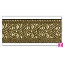606031-50-102 CINTA JACQUARD MINOS 50 MM. POLIESTER 100% NEGRO/DORADO Venta en piezas de 10.00 M