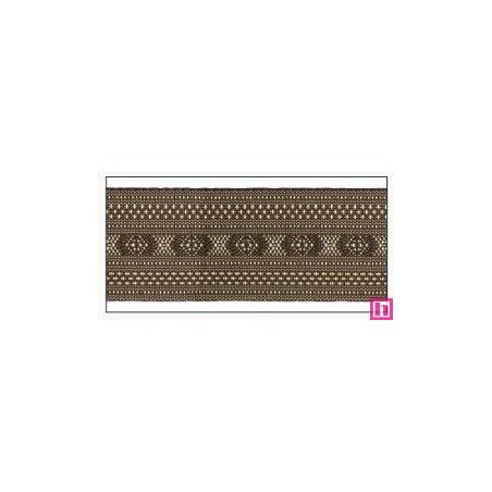 606033-30-04 CINTA JACQUARD CLEO 30 MM. POLIESTER 100% MARRON/DORADO Venta en piezas de 10.00 M