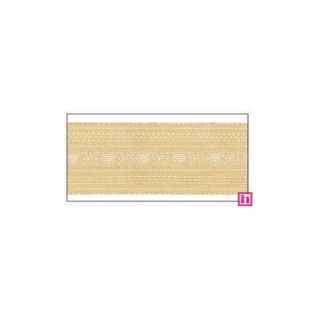 606033-50-01 CINTA JACQUARD CLEO 50 MM. POLIESTER 100% BEIG Venta en piezas de 10.00 M