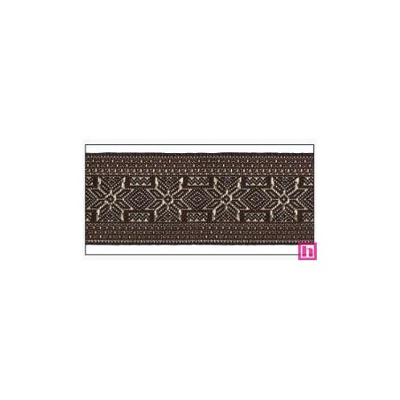 606034-50-04 CINTA JACQUARD ALTEA 50 MM. POLIESTER 100% MARRON/DORADO Venta en piezas de 10.00 M