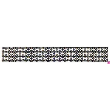 613022-2099 GALON FANTASIA SHARIK 20 MM. POLIESTER + CRISTAL NEGRO/COLOR Venta en piezas de 9.10 M