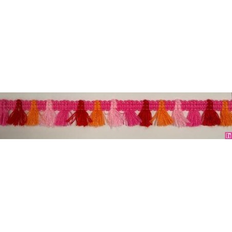 64292 FLECO FANTASIA 15 MM CHAY ACRILICO 100% FUCSIA/NARANJA/ROJO Venta en piezas de 25.00 M