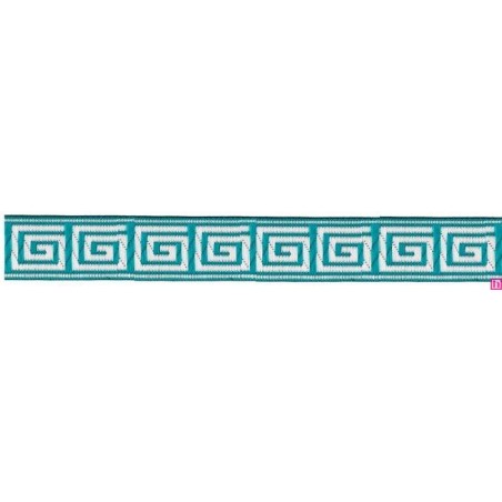 655364-11 CINTA JACQUARD TAFAR 25 MM. POLIESTER 100% AGUA Venta en piezas de 7.00 M