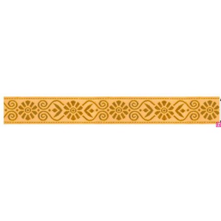 655370-0100 CINTA JACQUARD GARLAN 20 MM. POLIESTER 100% ORO Venta en piezas de 7.00 M