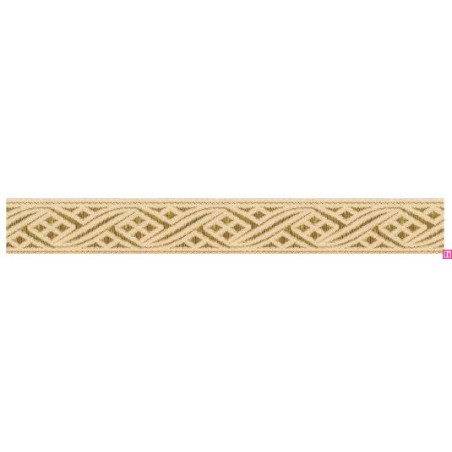 655371-0111 CINTA JACQUARD HOMERO 20 MM. POLIESTER 100% DORADO Venta en piezas de 7.00 M