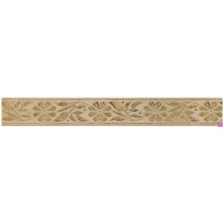655372-0111 CINTA JACQUARD GARLAN 20 MM. POLIESTER 100% DORADO Venta en piezas de 7.00 M