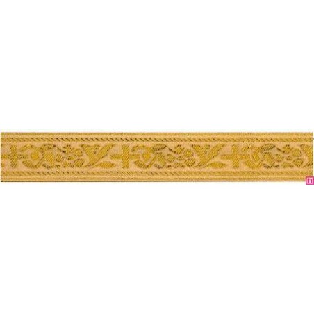 655374-0100 CINTA JACQUARD HOMERO 25 MM. POLIESTER 100% ORO Venta en piezas de 7.00 M
