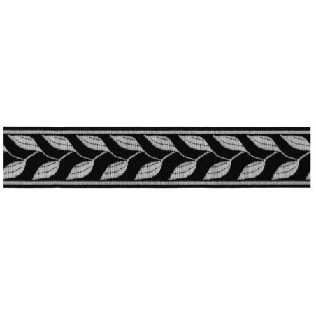 655378-101 CINTA JACQUARD RAYAN 33 MM. POLIESTER 100% NEGRO/PLATA Venta en piezas de 7.00 M