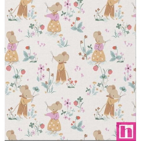 67120 TEJIDO ESTAMPADO CRISTINA (01) 1.50 M. 115 GR/M2. ALGODON 100% NATURAL/MULTI Venta en piezas de 10.00 M