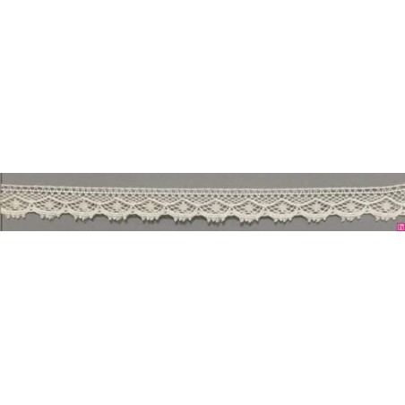 67296 REMATE BOLILLO MICHELE 12 MM. ALGODON 100% BLANCO Venta en piezas de 30.00 M