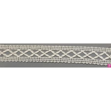 67297 ENTREDOS BOLILLO MICHELE 22 MM. ALGODON 100% BLANCO Venta en piezas de 30.00 M