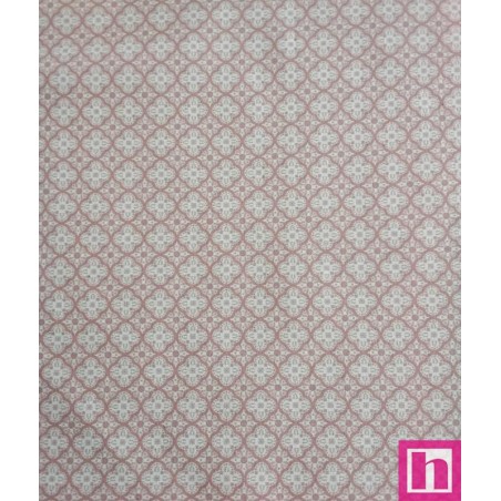 67346 TEJIDO ESTAMPADO SESAMO (50) 150 CM. 145 GR/M2. ALGODON 100% NATURAL/ROSA Venta en piezas de 10.00 M