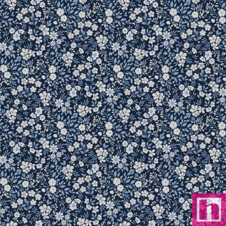 67521 TEJIDO ESTAMPADO FIDEL (01) 1.40 M. 110 GR/M2. ALGODON 100% AZUL Venta en piezas de 10.00 M