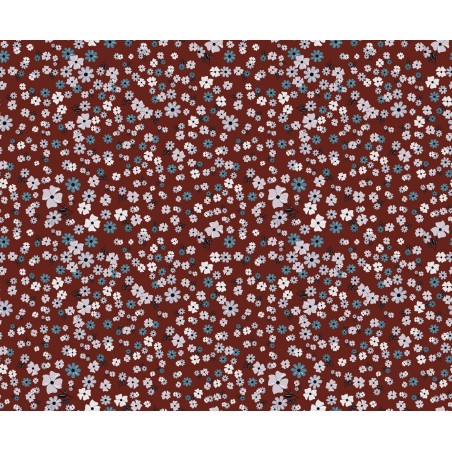 67524 TEJIDO ESTAMPADO FLORIN (01) 1.40 M. 110 GR/M2. ALGODON 100% ARCILLA Venta en piezas de 10.00 M