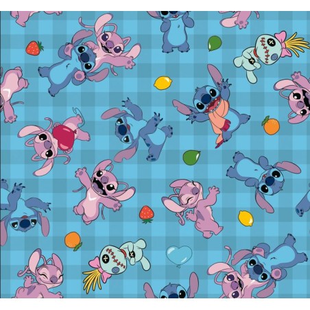 67906 TEJIDO ESTAMPADO STITCH (00) 1.40 M. 130 GR/M2 ALGODON 100% AZUL Venta en piezas de 6.00 M
