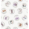 67938 PERCALE ESTAMPADO LILLIE (01) 1.50 M. 115 GR/M2. ALGODON 100% BLANCO Venta en piezas de 10.00 M