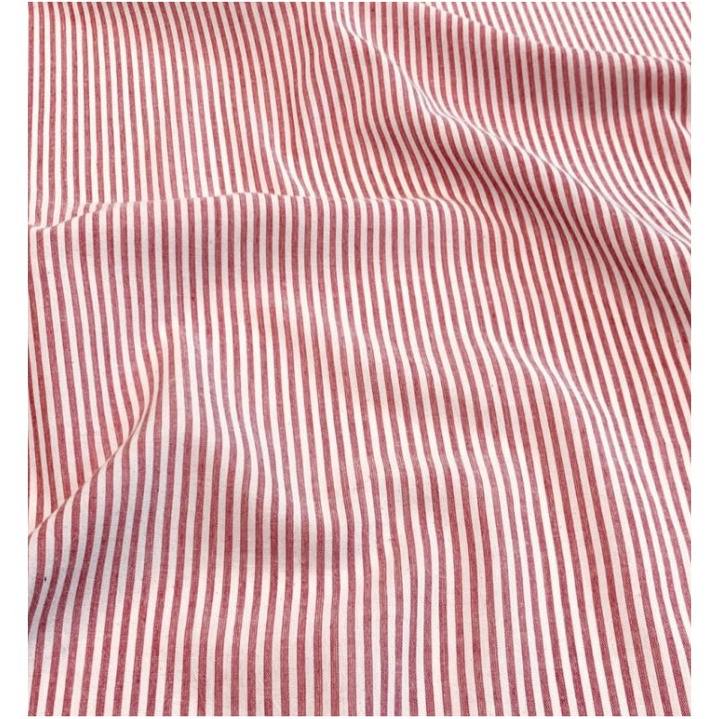 67997 TRAMADO RAYAS ADRIELL (07) 1.45 M. 108 GR/M2. ALGODON 50%-VISCOSA 50% ROJO Venta en piezas de 10.00 M