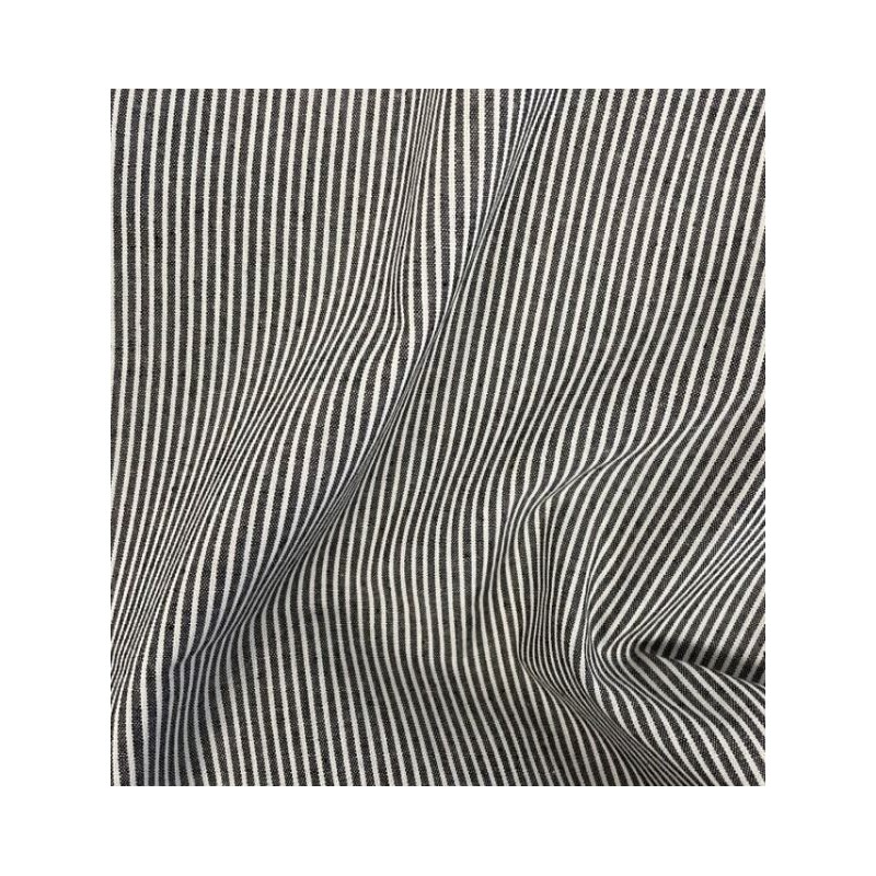 68003 TRAMADO RAYAS RAYCOB (03) 1.45 M. 135 GR/M2. ALGODON 100% NEGRO Venta en piezas de 10.00 M
