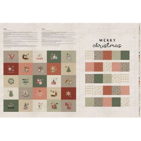 68043 CALENDARIO ADVIENTO HALP PANAMA ESTAMPADO (05) PANEL 150x100 M.-200 GR/M2- ALGODON 100% CRUDO Venta en piezas de 6.00 M