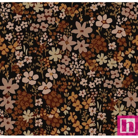 68076 TEJIDO ESTAMPADO ARUCAS (01) 1.40 M. 110 GR/M2. ALGODON 100% CHOCOLATE Venta en piezas de 10.00 M
