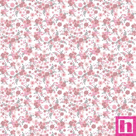 68096 TEJIDO ESTAMPADO LIBERTY SOHO (02) 1.40 M. 110 GR/M2. ALGODON 100% BLANCO Venta en piezas de 10.00 M