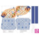 68113 TOTE BAGS MOSAICO - REVERSIBLE Y REPELENTE AL AGUA (04) 45X50 CMS. POLIESTER 100% AZUL Venta en piezas de 1.00 U
