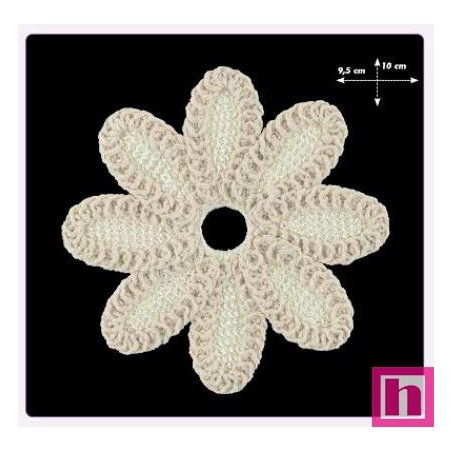 687024-0003 APLICACIÓN FANTASIA FLOR AMAPOLA RED.95 MM. ALGODON 100% BLANCO Venta en piezas de 5.00 U