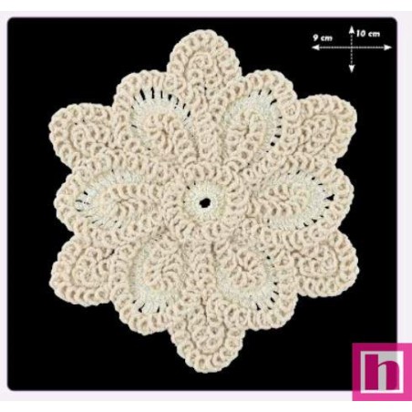687025-0003 APLICACIÓN FANTASIA FLOR AMAPOLA RED.95 MM. ALGODON 100% BLANCO Venta en piezas de 5.00 U