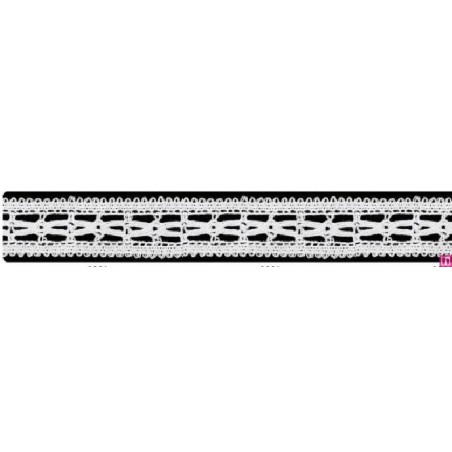727387-0001 ENTREDOS BOLILLO NIARA 23 MM. POLIESTER 100% BLANCO Venta en piezas de 25.00 M