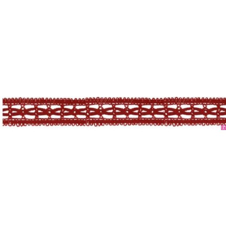 727387-0009 ENTREDOS BOLILLO NIARA 23 MM. POLIESTER 100% ROJO Venta en piezas de 25.00 M